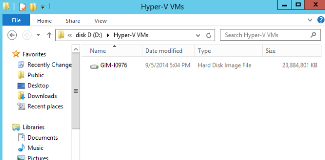 В результате получается файл / диск VHDX, который можно скопировать на сервер Hyper-V и поместить в папку, предназначенную для дисков виртуальной машины