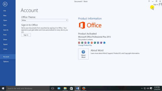 Скриншоты Активированного Microsoft Office 2013: