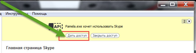 Après l'installation, Skype demandera l'accès pour utiliser le programme - autoriser